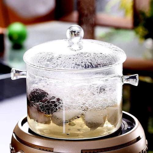 Olla de vidrio Cacerola 1400ml Con Tapa