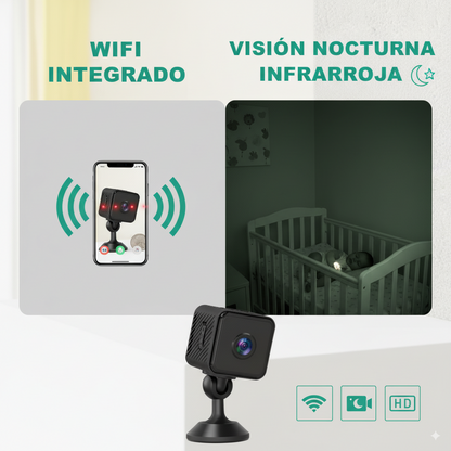 PROMO 2x1 Cámara Espía Mini de Seguridad Wi-Fi 1080p con Visión Nocturna
