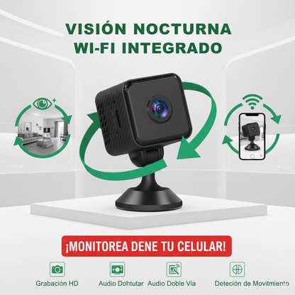 PROMO 2x1 Cámara Espía Mini de Seguridad Wi-Fi 1080p con Visión Nocturna